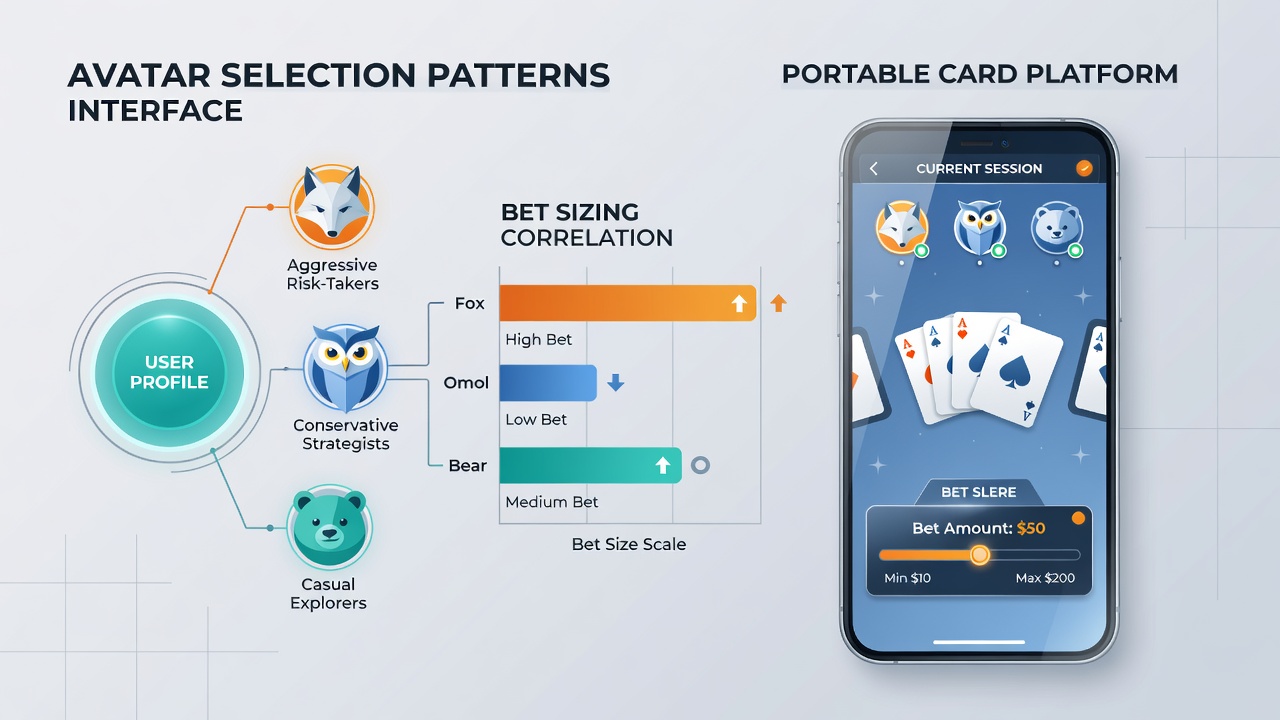 Data visualization charts displaying avatar categories mapped against average bet sizes in mobile poker sessions