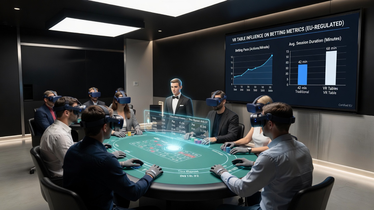 Data visualization of session duration trends linked to VR table configurations in regulated apps