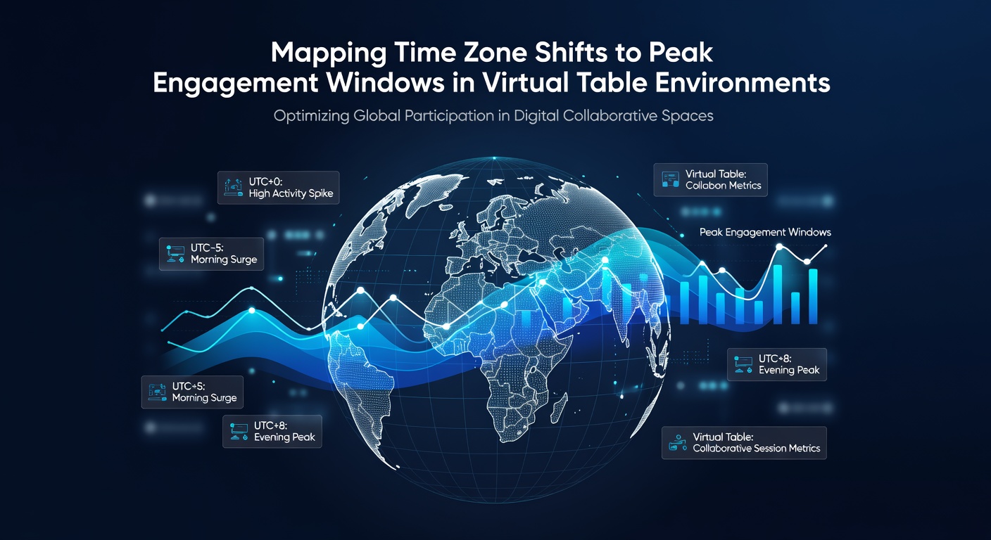 Detailed chart illustrating engagement peaks mapped against multiple time zones with highlighted overlap windows