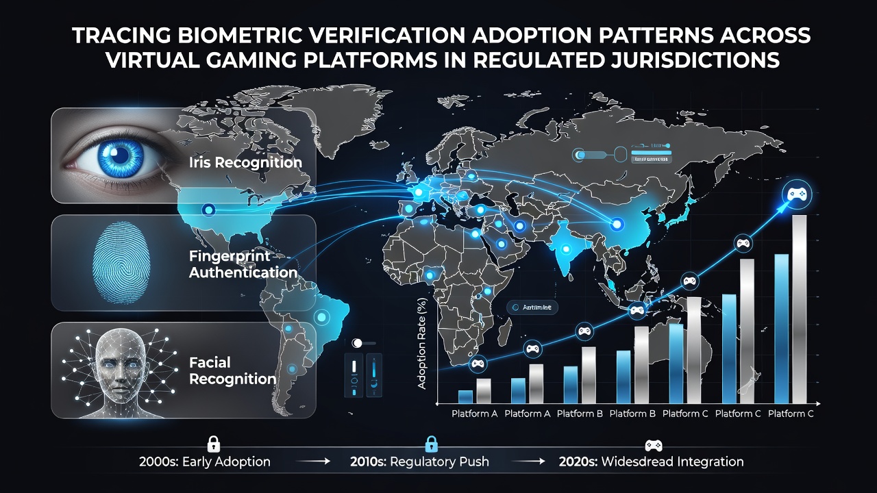 Biometric verification interface on a virtual gaming platform showing facial recognition scan in a regulated market